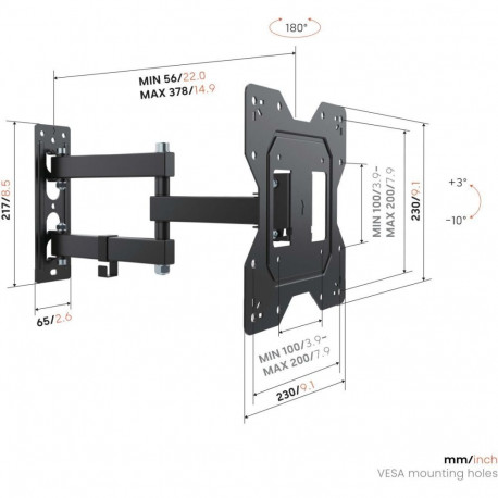 Vogels Wall mount | UP 2043 Full-Motion TV Wall Mount S | 19-43 " | Rotate, Tilt | Maximum weight (c