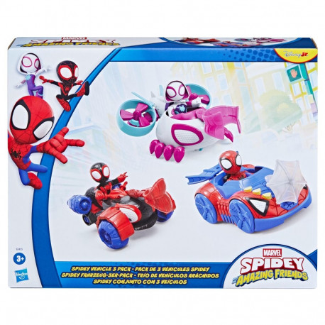 SPIDER-MAN Spidey and His Amazing Friends playset Spidey Vehicle 3-pack