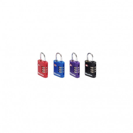 MASTER LOCK 30mm wide zinc set-your-own combination tsa-accepted luggage padlock, assorted colours