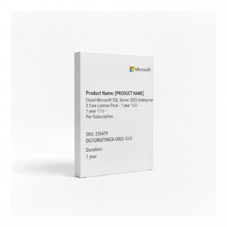 "Cloud Microsoft SQL Server 2025 Enterprise - 2 Core License Pack - 1 year 1J1J - Per Subscription"