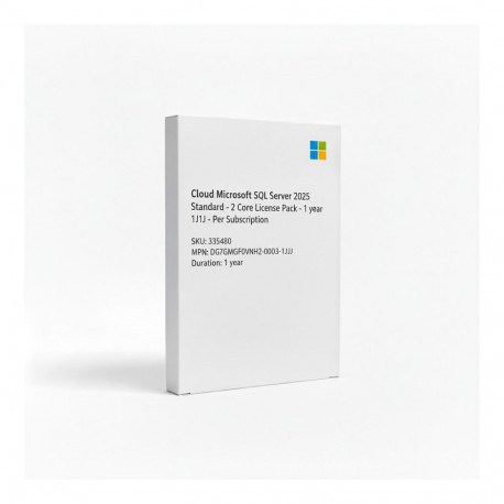 "Cloud Microsoft SQL Server 2025 Standard - 2 Core License Pack - 1 year 1J1J - Per Subscription"