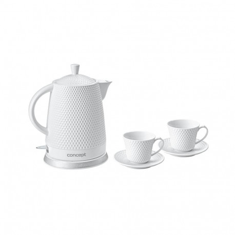 Veekeetja Concept, keraamiline, 1,5L + 2 tassi