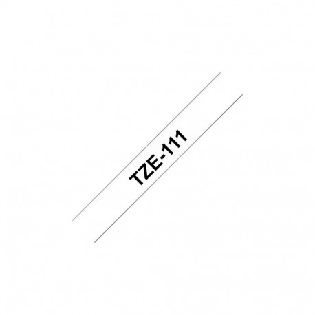 Label Tape - Brother TZe-111 6mm Black on Transparent 8m
