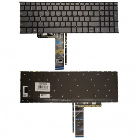 Keyboard - Lenovo IdeaPad Slim 3 15IAH8 Backlit, US Layout, Gray