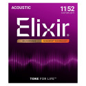 Acoustic Guitar String Set - Elixir Strings 11027 Custom Light NW 11-52 Bronze
