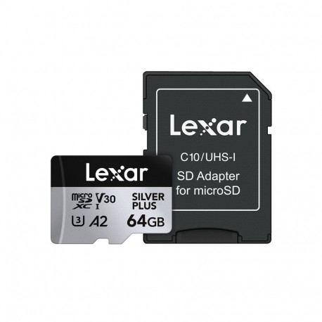 Karta pamięci Lexar High-Performance Silver Plus microSDXC 64GB + adapter