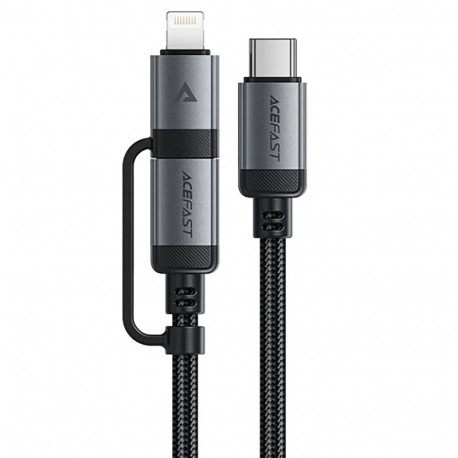 Acefast C20-01 USB-C - USB-C/ Lightning cable 60W/30W 480Mb/s 3A 1.2m - black