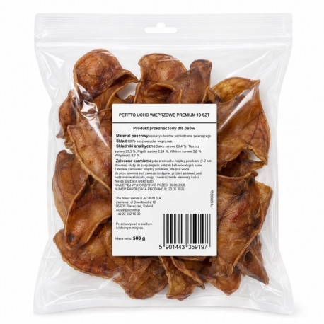 PETITTO koeramaiustus seakõrvad premium mono 10pcs