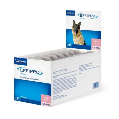 Virbac koerte kirbu- ja puugivastane täpilahus Effipro L (20-40kg) 24tk