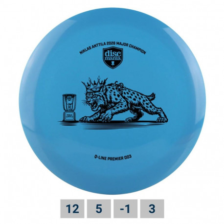Discgolf DISCMANIA Distance Driver Q-LINE PREMIER DD3 Champions Cup 2026 Blue 12/6/-1/2