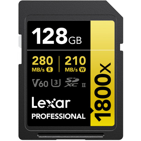 Lexar memory card SDXC 128GB Professional 1800x UHS-II U3 V60