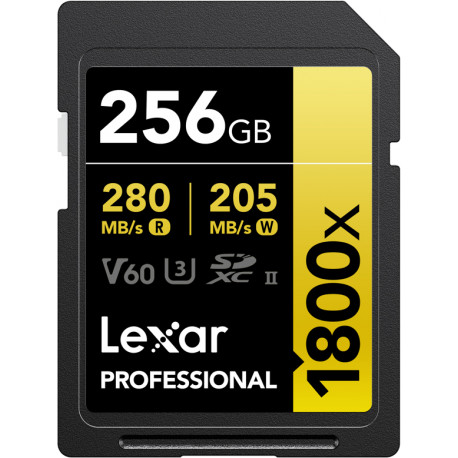 Lexar memory card SDXC 256GB Professional 1800x UHS-II U3 V60