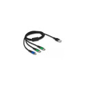 DeLOCK USB Charging Cable 3 in 1 Type-A to Micro USB / 2 x USB Type-C 1 m