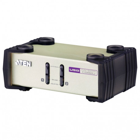 "KVM Desktop Switch 2-Port USB - PS/2 VGA KVM Switch (KVM Cables included) ATEN"
