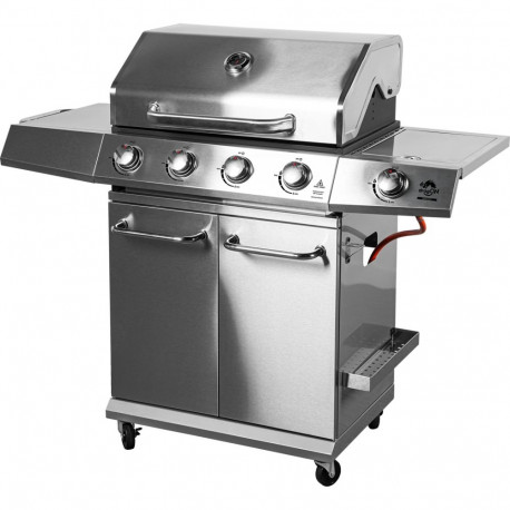 Browin dragON BBQ201 331201 gaasigrill, 18,8 kW, 67,5x43,5 cm, malmist rest, külgpõleti, 4 ratast