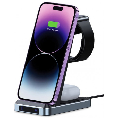 Tech-Protect wireless charger A26 3in1 QI15W, black (opened package)