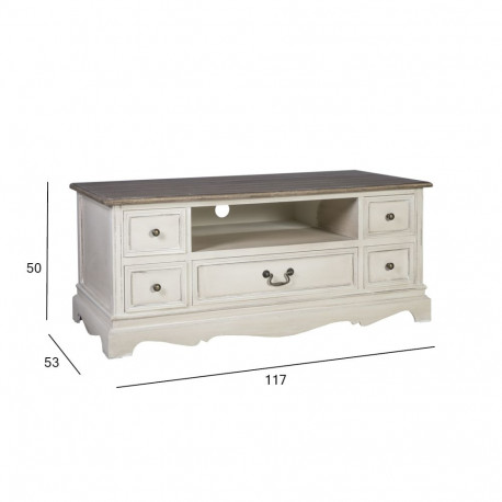 TV table SAMIRA NEW 117x53xH50cm, antique white
