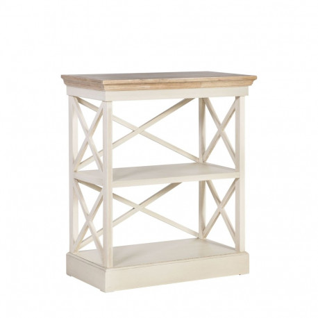 Bookcase SAMIRA 72x36xH84,5cm, w/ 2 shelf, color: antique white / brown