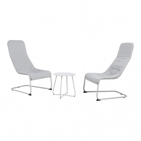 Balcony set MELFI table and 2 chairs, grey