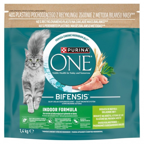 PURINA One Bifensis kuiv kassitoit toakassidele, kalkuniga rikastatud 1,4kg