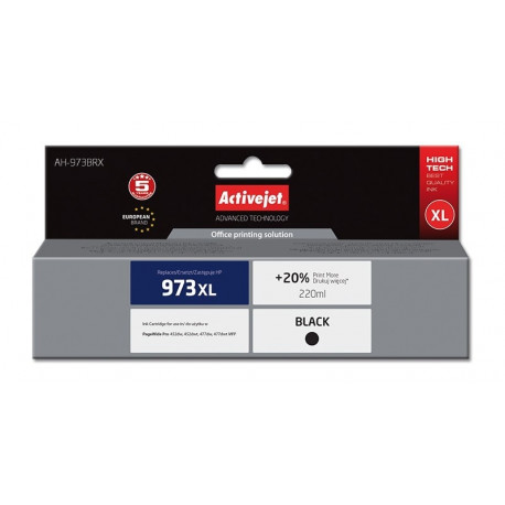 Activejet AH-973BRX tindikassett (asendus HP 973XL L0S07AE; premium; 220 ml; must)