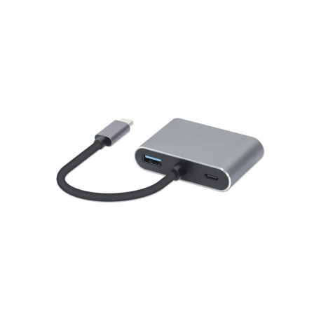 Hub USB Typ-C 4w1 USB 3.0 + PD 100W + HDMK 4k30Hz + VGA FullHD