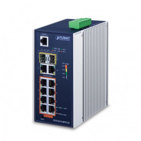 PLANET IGS-4215-8P2T2S network switch Managed L2/L4 Gigabit Ethernet (10/100/1000) Power over Ethern