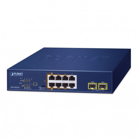 PLANET haldusvaba gigabit ethernet lüliti 2-Port 10/100/1000T 802.3bt PoE, sinine