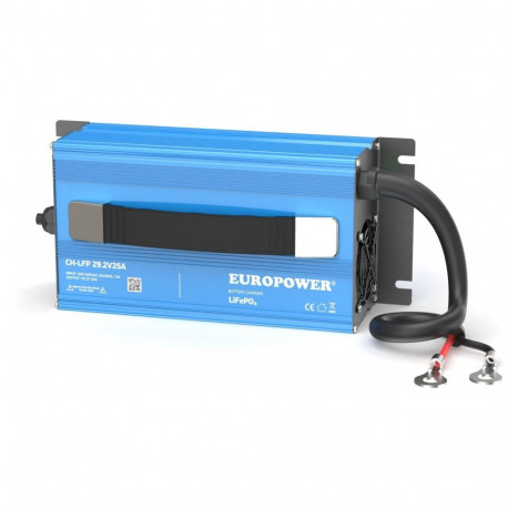 EUROPOWER aku laadija-alaldi CH-LFP/24/25 LiFePO4 29,2V 25A M8-pistik