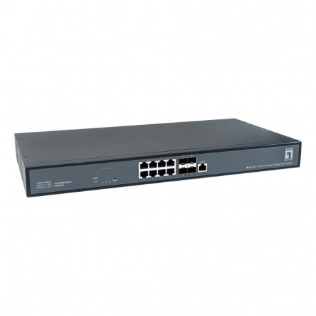 LevelOne lüliti L3 haldatav 10-Gigabit 12-Port 8 x 1G/2.5G/5G/10G RJ45 4 x 1G/2.5G/10G SFP+ uplinkid