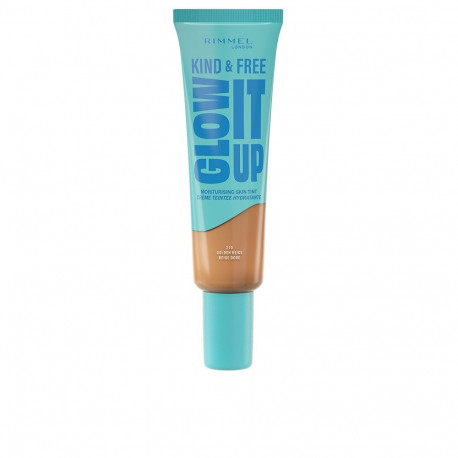 Rimmel London vedel jumestuskreem #210 KIND & FREE GLOW IT UP 30ml, kuldne beež