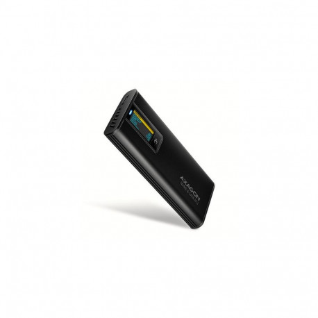 Axagon EEM2-SD2B USB-C 10Gbps M.2 NVMe & SATA SSD Enclosure with Display, Screwless, Black