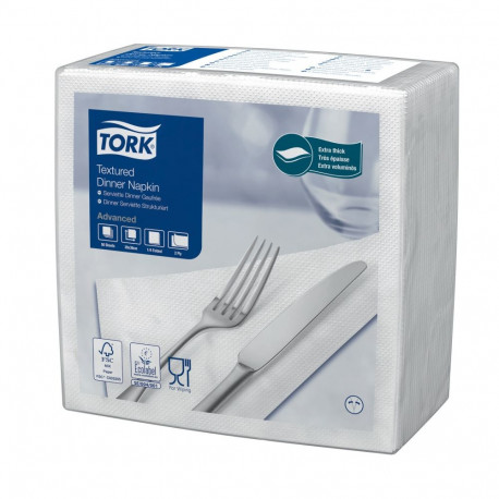 Lõunasöögisalvrätik Tork Textured, 2-kihiline, valge, 50tk 509414