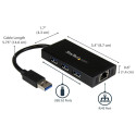 "StarTech PORTABLE USB 3.0 HUB W/ GBE"