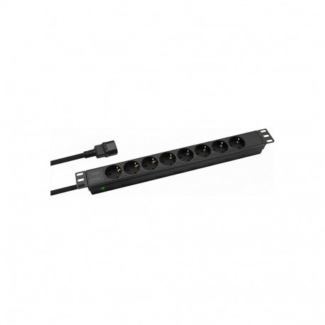 "helos 19"" Steckdosenleiste PROFESSIONAL, 8-fach, schwarz, 2,0m, fr USV (C14)"