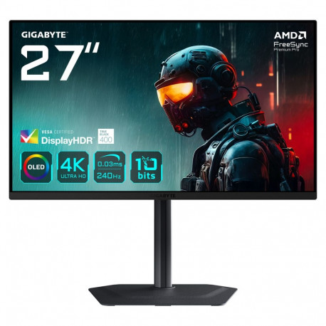"68,6cm/27"" (3840x2160) GIGABYTE MO27U2 4K QD-OLED 0,03ms 240Hz HDMI DisplayPort USB-C USB HDR VESA