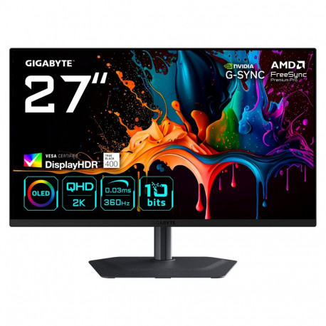 GIGABYTE monitor MO27Q3 68,6cm/27" (2560x1440) WQHD QD-OLED 0,03ms 360Hz HDMI DisplayPort USB-C USB 