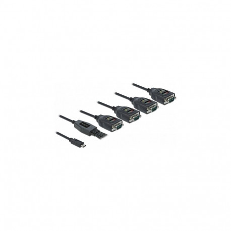 USB Type-C™ adapter 4 × RS-232 DB9 jadapordi jaoks, 15kV ESD-kaitsega