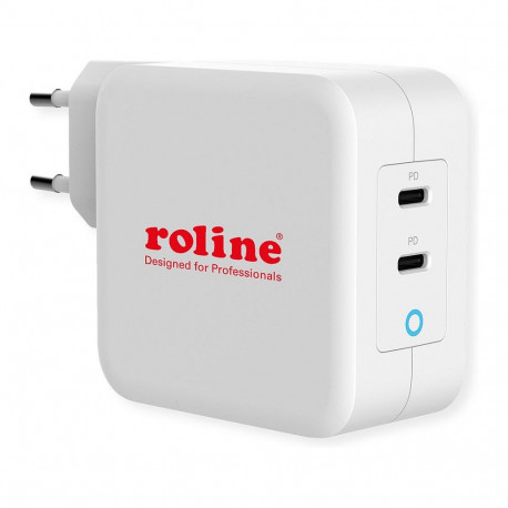 ROLINE USB-laadija Euro-pistikuga 2 Type-C porti (PD) GaN 100W