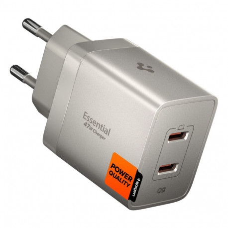 Spigen Cuktech AD1404UEU 140W GaN 3x USB-C + USB-A Wall Charger with USB-C Cable - Gray