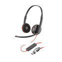 POLY stereo peakomplekt Blackwire 3225 USB-C 3.5mm pistik USB-C/A adapter