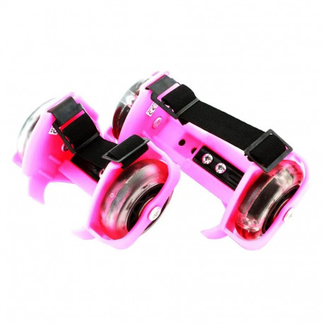 Goodbuy laste rulluisud 3 LED-lambiga, läbimõõt 7 cm, roosad