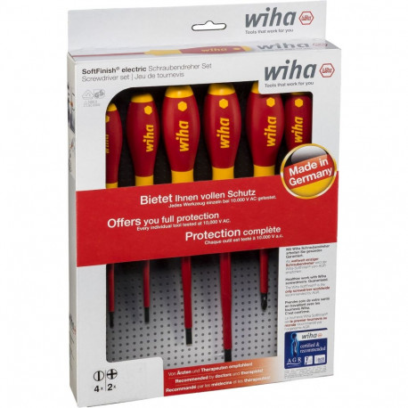 Schraubendreher-Set SoftFinish electric, 6-teilig (rot/gelb)