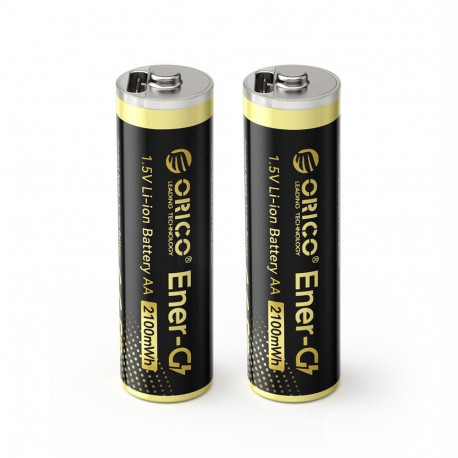 Orico Ener-G EG5C Lithium Battery 1.5V 2100mWh AA USB-C Rechargeable Battery with Charging Cable 2 p