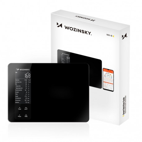 Wozinsky WIK-16 Smart Kitchen Scale with Digital Display, Bluetooth App - Black