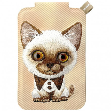 Nimmy New Big-Eye Cute Pets 2.0 Cat Magnetic Wallet with Phone Stand - Brown