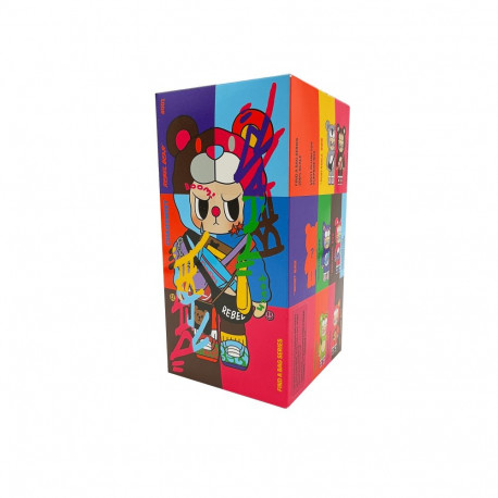 REBEL BEAR movable plush with bag, blind box, 18 cm