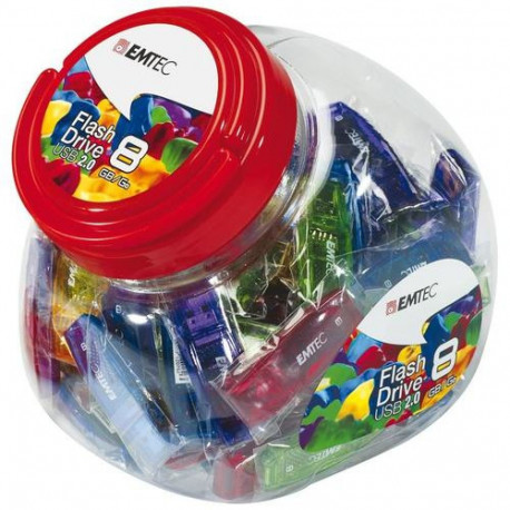 Emtec C410 Color Mix - Candy Jar 2.0 USB flash drive 8 GB USB Type-A Blue, Green, Purple, Red, Yello