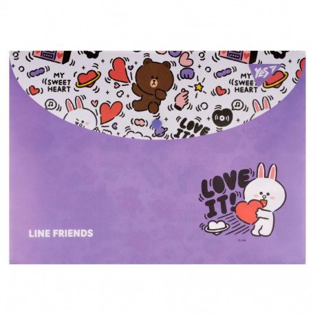 YES Line Friends A4 nööbiga dokumendikott