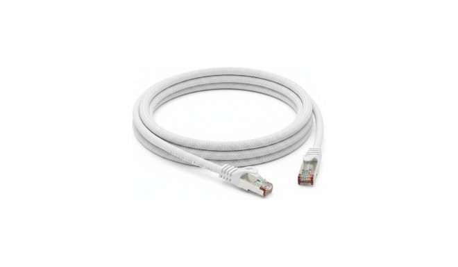 "Python Cat.6 Patchkabel mit Nylongeflecht weiß 20m"